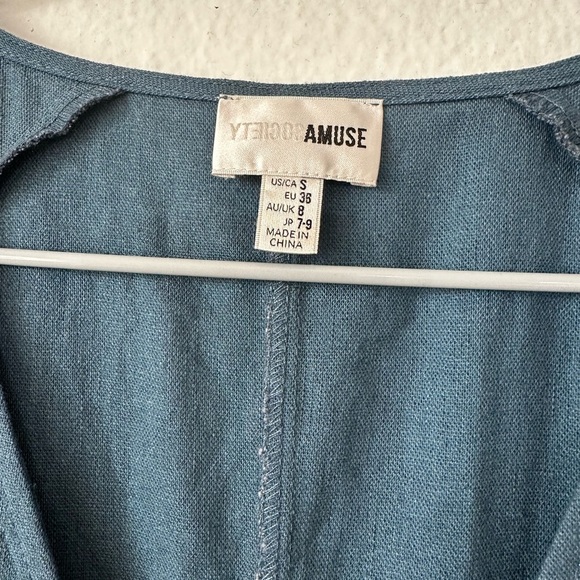 AMUSE V Neck Short Sleeves Denim Midi Dress BNWT - Picture 3 of 8